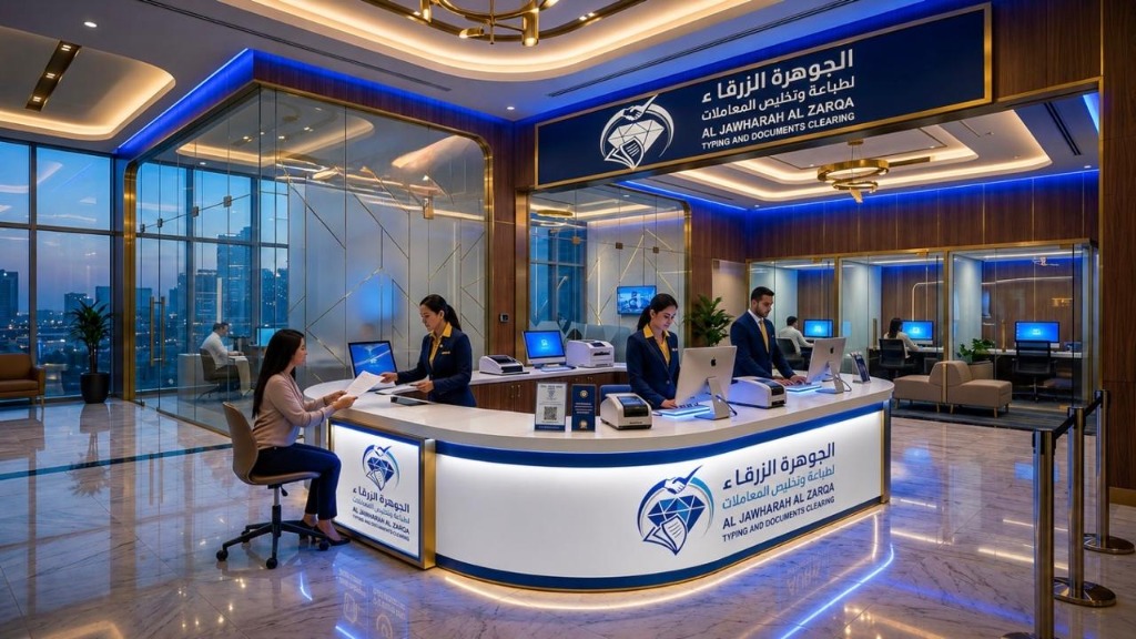 الجوهرة الزرقاء للطباعة وتخليص المعاملات